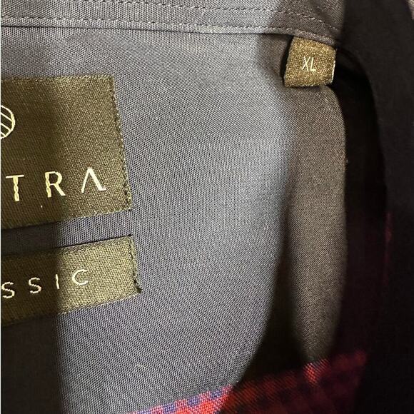 NWT Vustra‎ Men's Classic Checkered Button Down Shirt XL Organic Cotton Reb/Blue - Picture 11 of 12